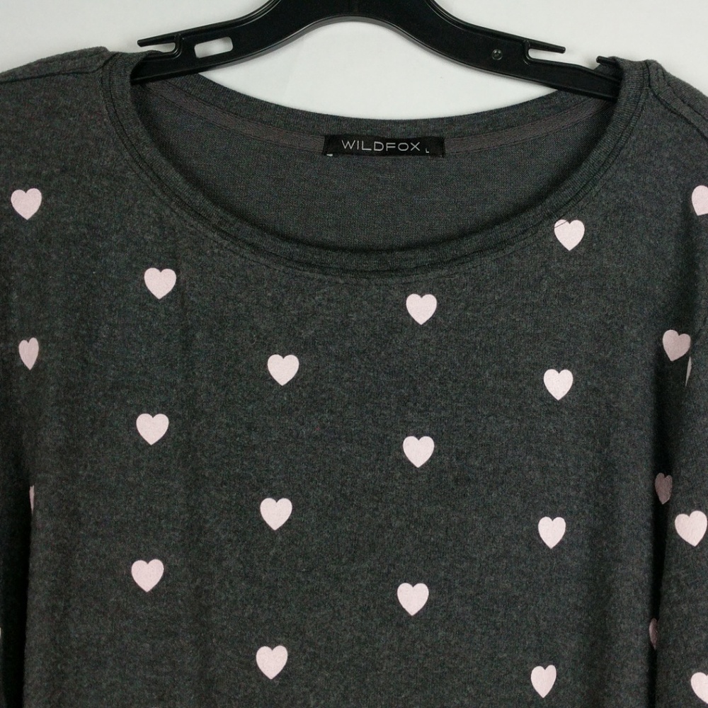 Wildfox Pink Hearts Soft Sweater Pullover - Picture 3 of 6